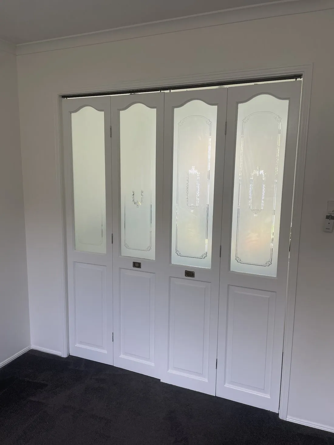 Repainted built-in wardrobe doors at Elanora